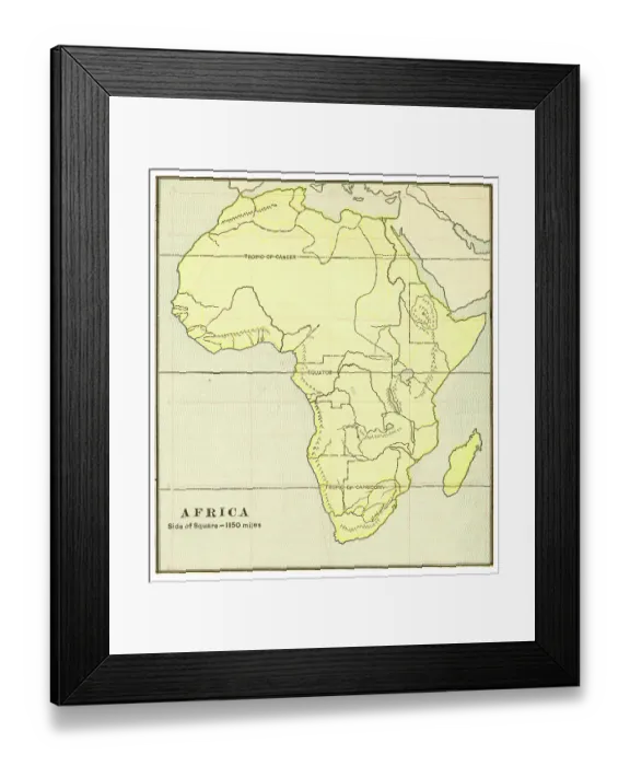 Framed Print : Map of Africa 1899 Framed Print : Map of Africa 1899