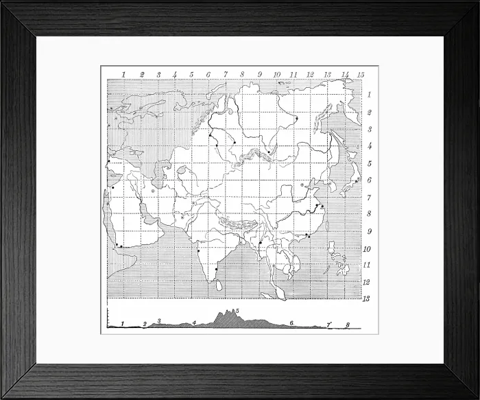 Framed Print : Asia map 1886 Framed Print : Asia map 1886