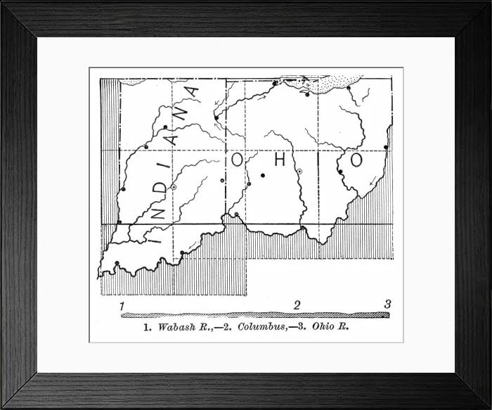Framed Print : Iowa state map 1886 Framed Print : Iowa state map 1886