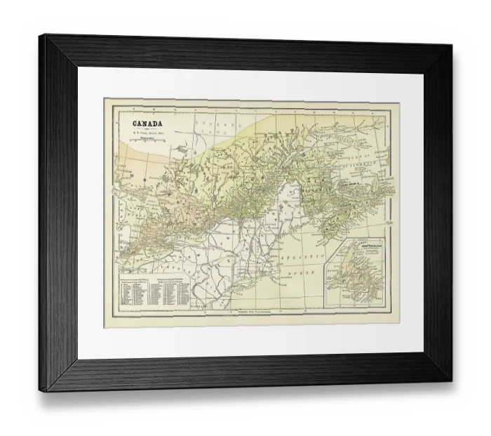 Framed Print : Map of Canada 1886 Framed Print : Map of Canada 1886