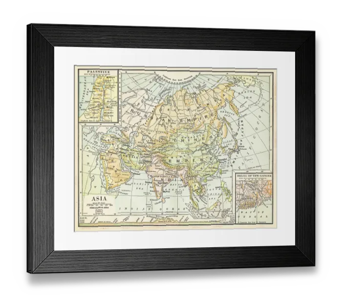Framed Print : Map of Asia 1888