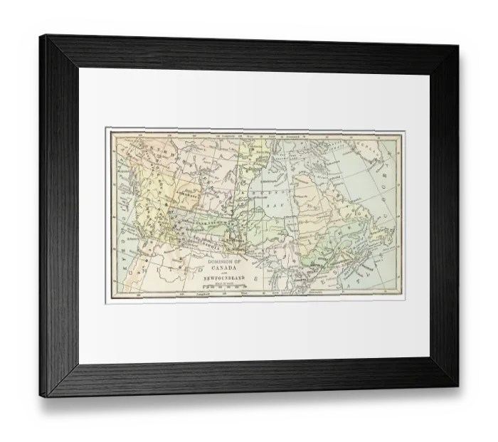 Framed Print : Map of British Canada 1888 Framed Print : Map of British Canada 1888