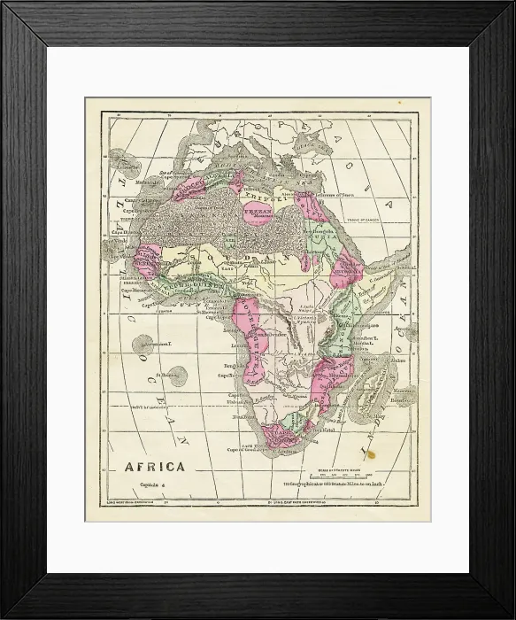 Framed Print : Map of Africa 1871 Framed Print : Map of Africa 1871