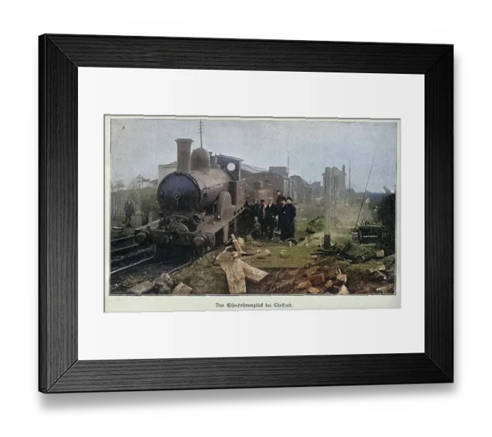 Framed Print : History of the Railways, Chelford rail accident, Crashed steam train, 1894, Victorian 19th Century, Vintage photograph Framed Print : History of the Railways, Chelford rail accident, Crashed steam train, 1894, Victorian 19th Century, Vintage photograph