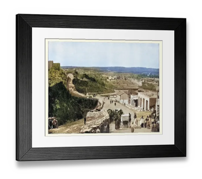 Framed Print : The road from Jerusalem to Bethlehem, Vintage photograph 19th Century Framed Print : The road from Jerusalem to Bethlehem, Vintage photograph 19th Century
