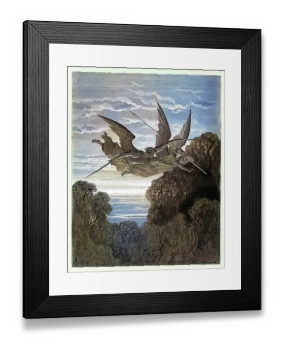Framed Print : Angels flying over Garden of Eden, Milton's Paradise Lost, Gustave Dore Framed Print : Angels flying over Garden of Eden, Milton's Paradise Lost, Gustave Dore