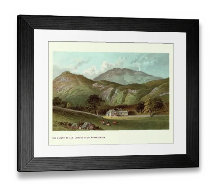 Framed Print : Scottish landscape, Ascent of Ben Lomond from Rowardennan, 19th Century Framed Print : Scottish landscape, Ascent of Ben Lomond from Rowardennan, 19th Century