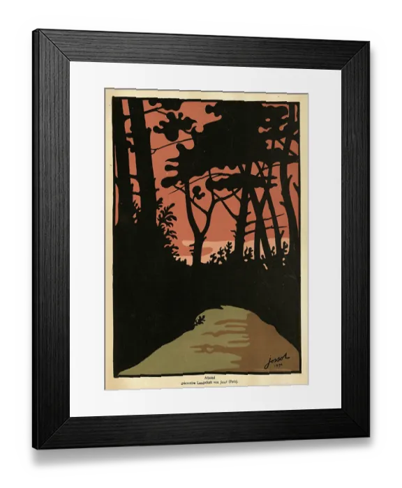 Framed Print : Evening, Woodland, Trees, Sunset, Art Nouveau landscape, History 19th Century Framed Print : Evening, Woodland, Trees, Sunset, Art Nouveau landscape, History 19th Century