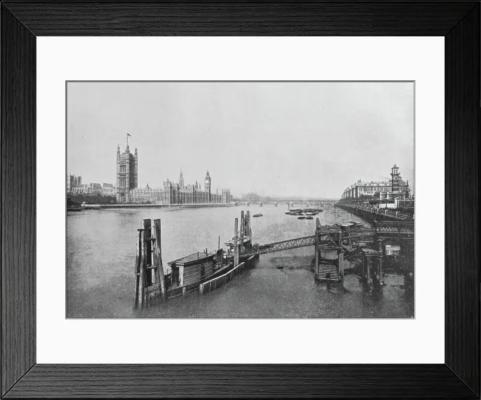 Framed Print : Antique photo: House of Parliament, London Framed Print : Antique photo: House of Parliament, London