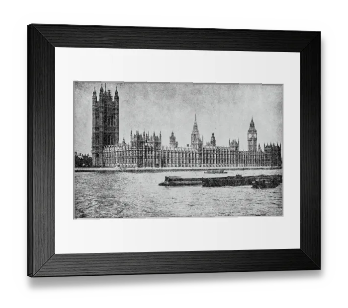 Framed Print : Antique photograph: Houses of Parliament, London Framed Print : Antique photograph: Houses of Parliament, London