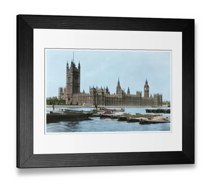 Framed Print : Old engraving illustration of Palace of Westminster, Houses of Parliament in London, England Framed Print : Old engraving illustration of Palace of Westminster, Houses of Parliament in London, England