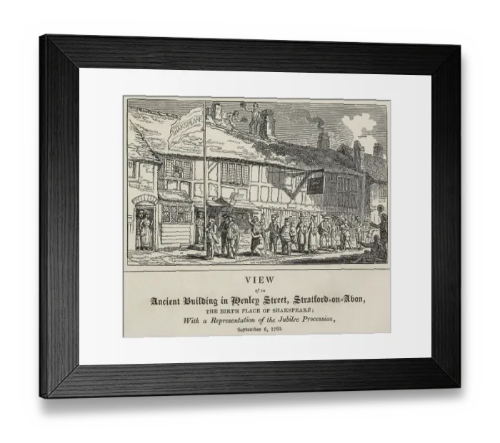 Framed Print : William Shakespeare's birthplace engraving Framed Print : William Shakespeare's birthplace engraving