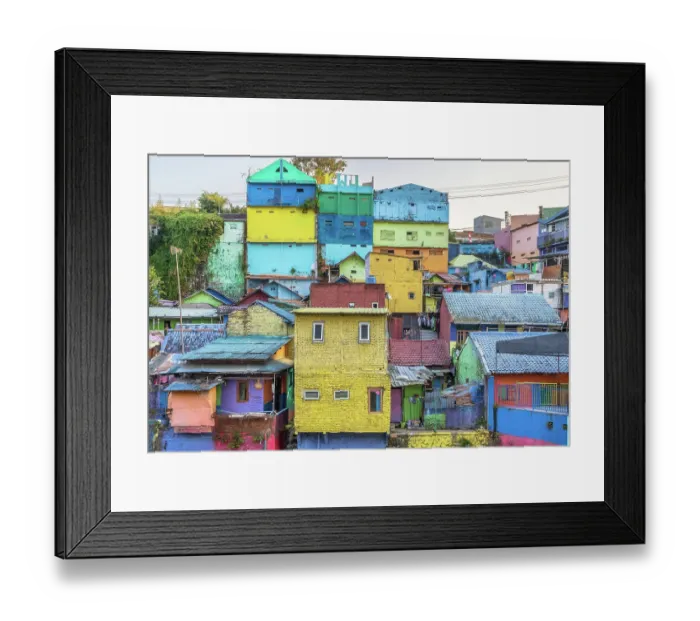 Framed Print : Jodipan Colorful Village, Malang, East Java, Indonesia Framed Print : Jodipan Colorful Village, Malang, East Java, Indonesia