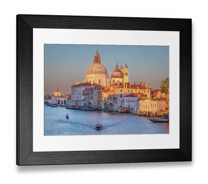 Framed Print : Sunset view of Basilica di Santa Maria della Salute and Grand Canal, Venice, Veneto, Italy