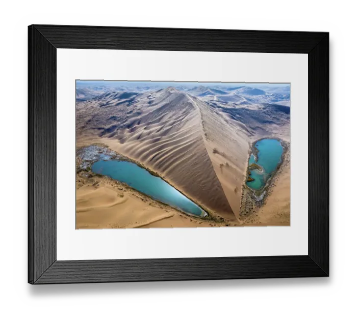 Framed Print : Twin Lake @ Badain Jaran Desert, Inner Mongolia, China Framed Print : Twin Lake @ Badain Jaran Desert, Inner Mongolia, China
