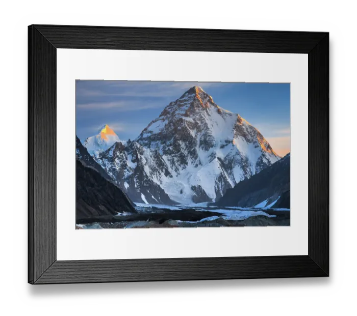 Framed Print : Dawn Light Over K2 & Angel Peak, Concordia, Central Karakoram National Park, Gilgit-Baltistan, Pakistan Framed Print : Dawn Light Over K2 & Angel Peak, Concordia, Central Karakoram National Park, Gilgit-Baltistan, Pakistan