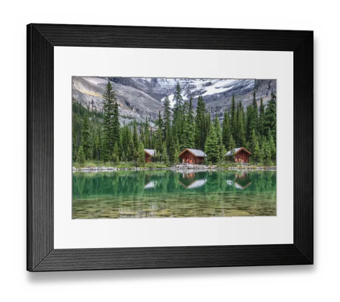 Framed Print : Wood Cabin at Lake O'Hara, Yoho National Park, British Columbia, Canada Framed Print : Wood Cabin at Lake O'Hara, Yoho National Park, British Columbia, Canada