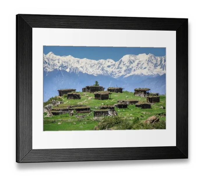 Framed Print : Village Houses at Fairy Meadows, Gilgit-Baltistan, Pakistan Framed Print : Village Houses at Fairy Meadows, Gilgit-Baltistan, Pakistan