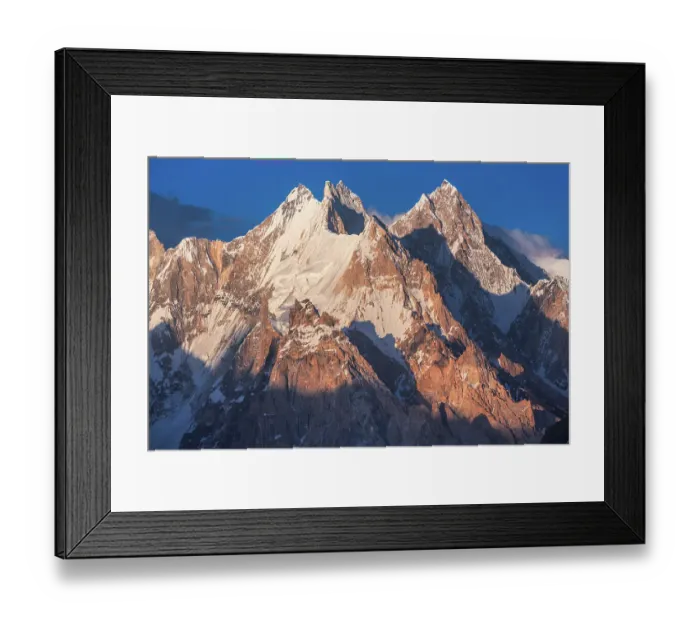 Framed Print : Dusk Light Over Gasherbrum VII, Twins & Gasherbrum V, Goro II, K2 Base Camp Trek, Central Karakoram National Park, Gilgit-Baltistan, Pakistan Framed Print : Dusk Light Over Gasherbrum VII, Twins & Gasherbrum V, Goro II, K2 Base Camp Trek, Central Karakoram National Park, Gilgit-Baltistan, Pakistan