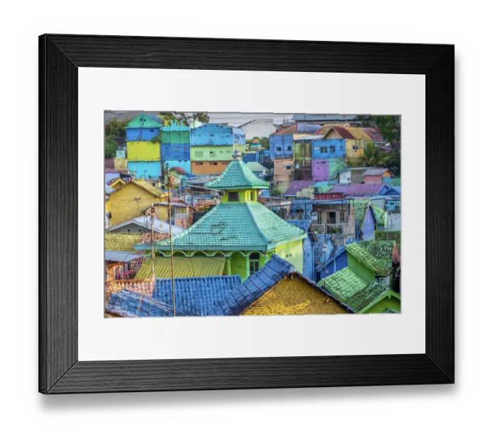 Framed Print : Jodipan Colorful Village, Malang, East Java, Indonesia Framed Print : Jodipan Colorful Village, Malang, East Java, Indonesia
