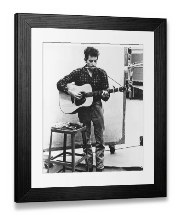 Framed Print : Bob Dylan Recording Framed Print : Bob Dylan Recording
