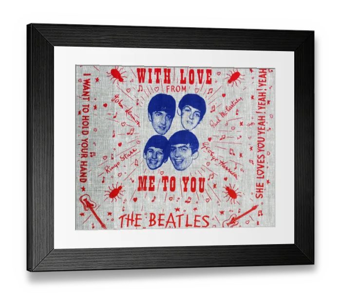 Framed Print : Beatles Handkerchief Framed Print : Beatles Handkerchief