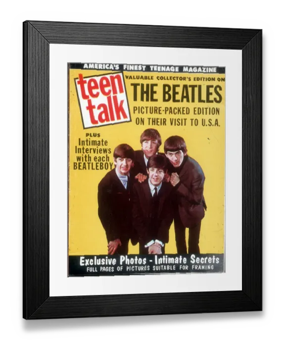 Framed Print : Beatles On The Cover Of Teen Talk Fanzine Framed Print : Beatles On The Cover Of Teen Talk Fanzine