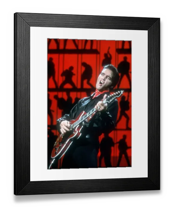 Framed Print : Rock and roll musician Elvis Presley performing Framed Print : Rock and roll musician Elvis Presley performing