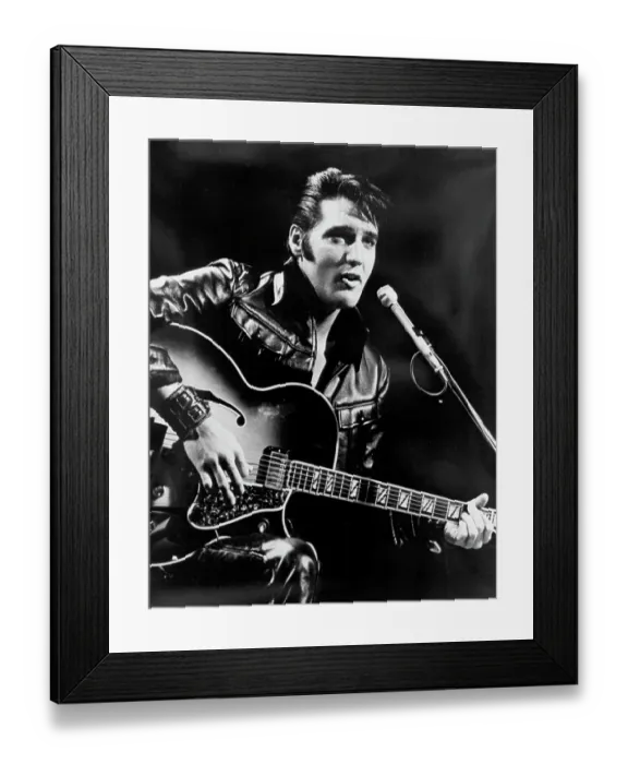 Framed Print : Rock and roll musician Elvis Presley performing Framed Print : Rock and roll musician Elvis Presley performing
