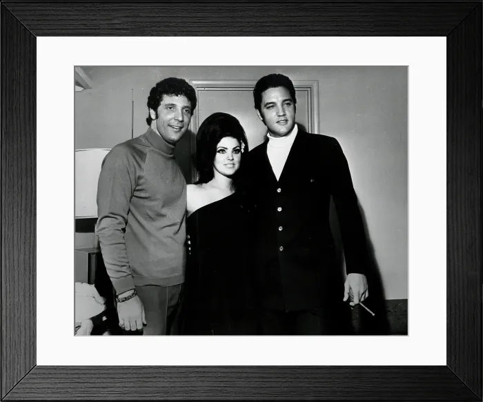Framed Print : Elvis and Priscilla Presley with Tom Jones