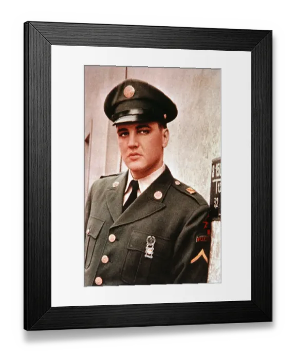 Framed Print : Elvis in his army uniform in Germany Framed Print : Elvis in his army uniform in Germany