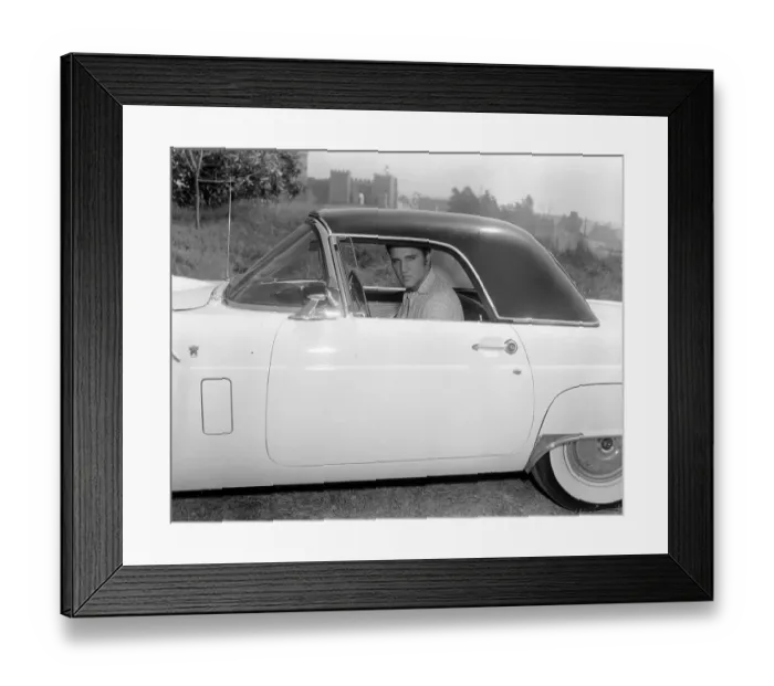 Framed Print : Elvis Presley in his ride Framed Print : Elvis Presley in his ride