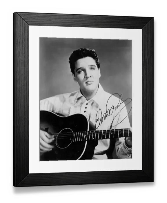 Framed Print : Elvis Presley portrait with acoustic guitar Framed Print : Elvis Presley portrait with acoustic guitar