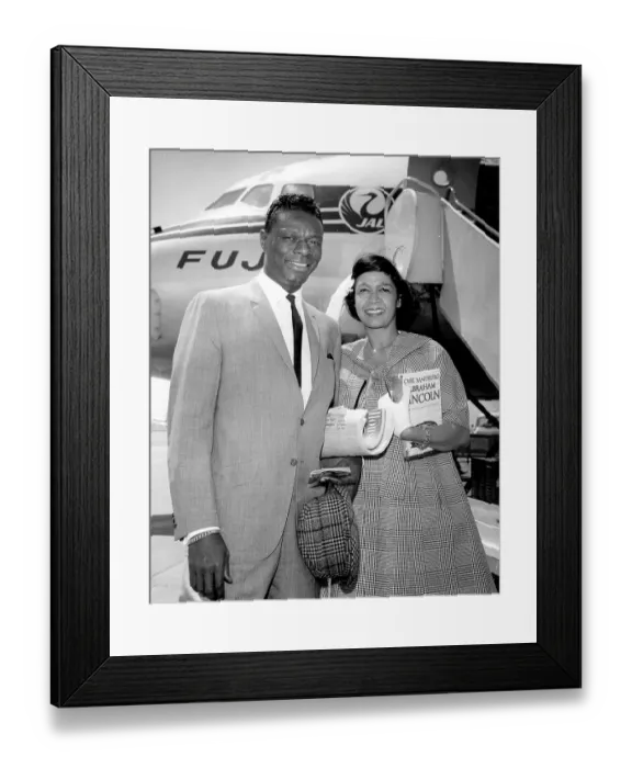 Framed Print : Nat King Cole & Wife By A Japan Air Lines Jet Framed Print : Nat King Cole & Wife By A Japan Air Lines Jet