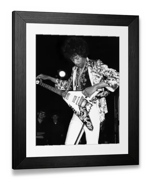 Framed Print : Jimi Hendrix With A Flying V Framed Print : Jimi Hendrix With A Flying V