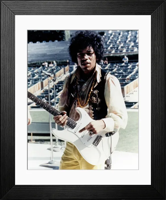 Framed Print : Jimi Hollywood bowl Soundcheck