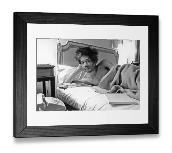 Framed Print : Rock and Roll Star Jimi Hendrix In Bed