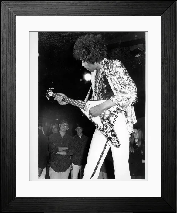 Framed Print : Jimi Hendrix With A Flying V