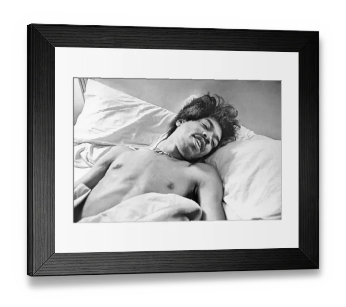 Framed Print : Rock and Roll Star Jimi Hendrix In Bed Framed Print : Rock and Roll Star Jimi Hendrix In Bed