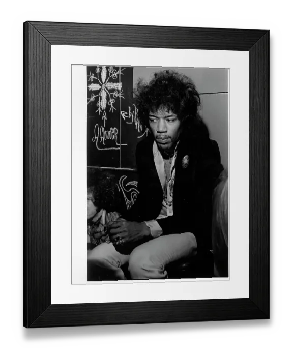 Framed Print : Jimi Hendrix Relaxes Backstage Framed Print : Jimi Hendrix Relaxes Backstage