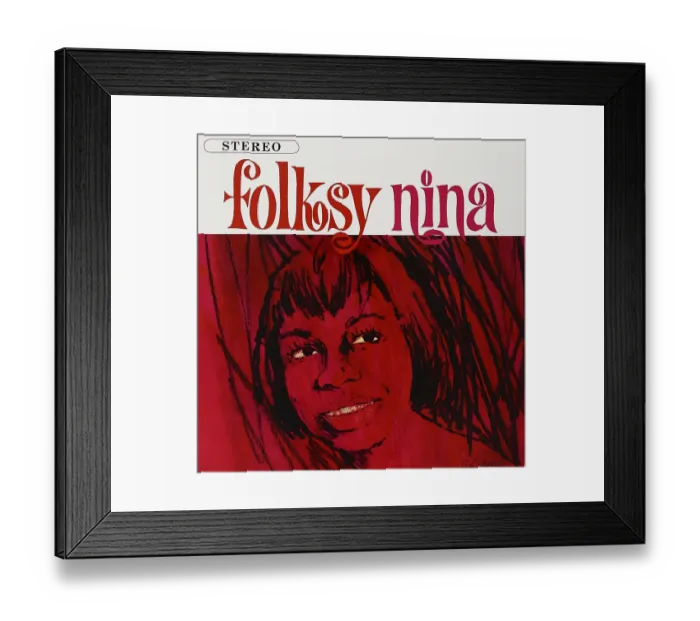 Framed Print : Nina Simone Folksy Nina Album Cover Framed Print : Nina Simone Folksy Nina Album Cover