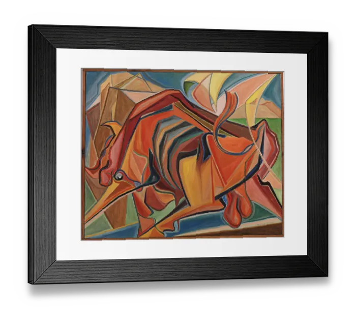Framed Print : Big Bull, by Raffaele Castello, 1948, 20th Century, cm 73 x 60 Framed Print : Big Bull, by Raffaele Castello, 1948, 20th Century, cm 73 x 60