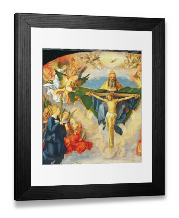 Framed Print : The Adoration of the Holy Trinity (The Landauer Altarpiece), by Albrecht Drer, 1511, 16th Century, oil on poplar panel, cm 135 x 123, 4 Framed Print : The Adoration of the Holy Trinity (The Landauer Altarpiece), by Albrecht Drer, 1511, 16th Century, oil on poplar panel, cm 135 x 123, 4