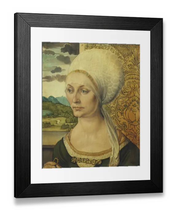 Framed Print : Portrait of Elsbeth Tucher. Artist: Dürer, Albrecht (1471-1528)
