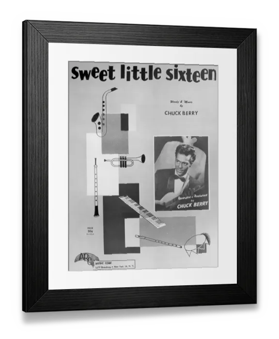 Framed Print : Sweet Little Sixteen Sheet Music Framed Print : Sweet Little Sixteen Sheet Music