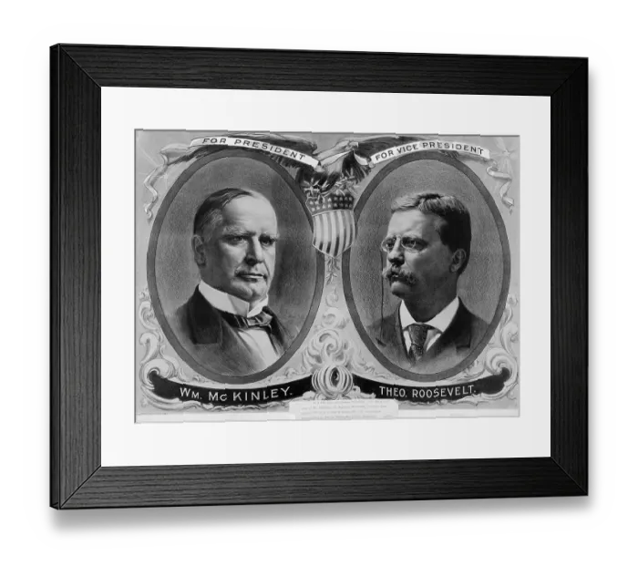 Framed Print : McKinley and Roosevelt Campaign Poster Framed Print : McKinley and Roosevelt Campaign Poster