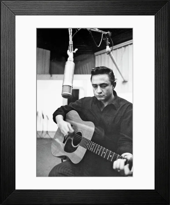 Framed Print : Johnny Cash Recording Framed Print : Johnny Cash Recording