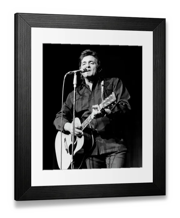 Framed Print : Johnny Cash Performing