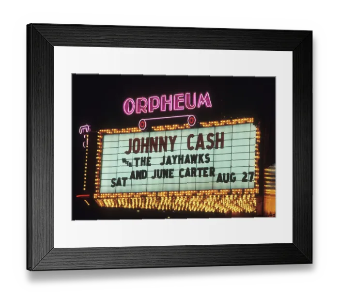 Framed Print : Johnny Cash Marquee Framed Print : Johnny Cash Marquee