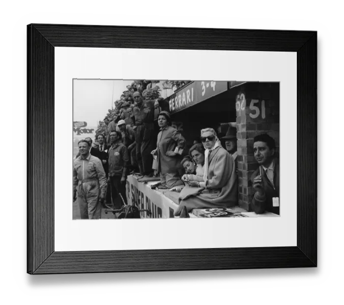 Framed Print : Car Crazy. 14th July 1956: Spectators watching the Grand Prix at Silverstone Framed Print : Car Crazy. 14th July 1956: Spectators watching the Grand Prix at Silverstone
